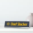 thumbnail image 2 of Chief Slacker, Star Silver Frame Desk Sign (2 x 8"), 2 of 3
