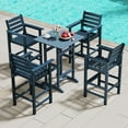 thumbnail image 2 of Gymax Patio Bar Stools Set of 4 Tall Adirondack Chair w/ Backrest Armrests & Footrests Navy, 2 of 9