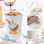 Lamosi Disposable Paper Cups 12 oz Hot Cups, 100 Count