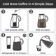 thumbnail image 5 of Mi hogar - Cafetera helada hermética para café helado, 32 onzas, filtro extraíble de acero inoxidable con base de silicona antideslizante, 5 of 5