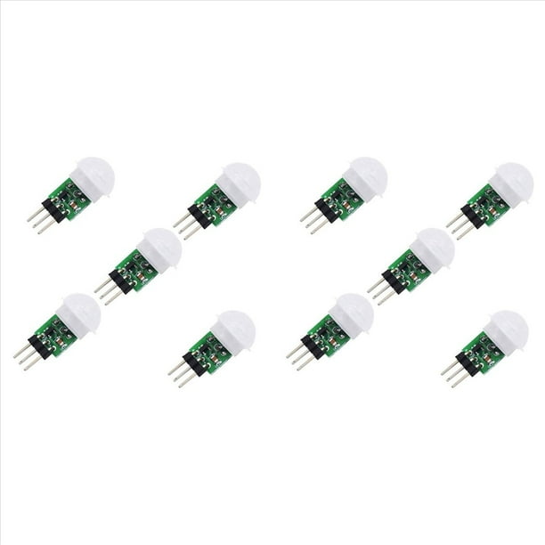 Sensor PIR AM312, Paquete de 10 Sensores de Movimiento PIR para Exteriores, Mini PiroeléCtrico Infrarrojo PIR, Sensor de Infrarrojos Humano, Cuerpo del MóDulo