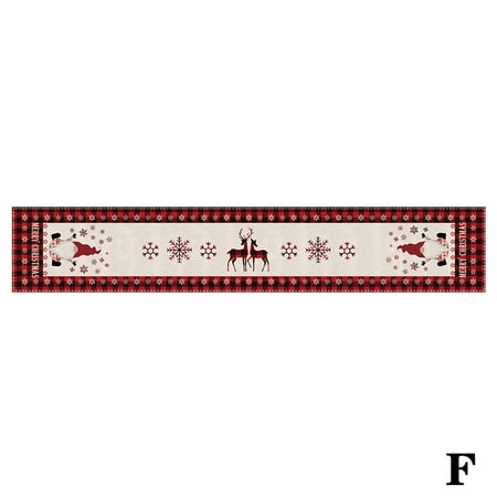

183cm Christmas Table Runner Table Flag Cloth Cover 2022 Home Dining Decor O5K0