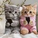 thumbnail image 4 of Uuiauoio Cat Pillow Covers 18x18, Cats Lovers Lady Gifts, Cat Gifts for Mom Mother's Day, Cats Decorative Pillow Covers for Home Bedroom Living Room Office Decor, 4 of 6