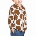 thumbnail image 2 of Kids Zip Up Hoodie for Boys Girls Toddler - cute brown cow print Lightweight Long Sleeve 2T Boys Girl Clothes, Sun Protection Windproof Jackets Hoodie Sweatshirt, 2 of 7