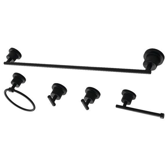 Kingston Brass BAH8230478MB Concord 5-Piece 30-Inch Towel Bar Bathroom Accessory Set in Matte Black