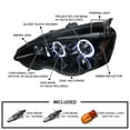 thumbnail image 3 of Spec-D Tuning Black Smoke Dual Halo Projector Headlights Compatible with 2002-2004 Acura RSX, Left + Right Pair Headlamps Assembly, 3 of 5