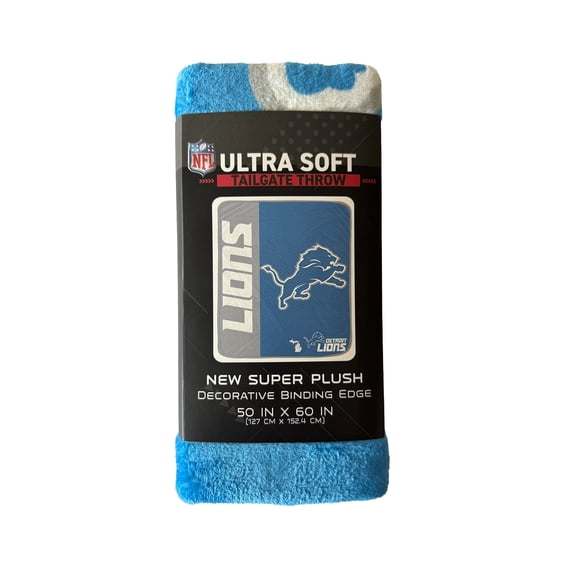 NFL Detroit Lions Endzone 50x60 Ultra Soft Tailgate Throw