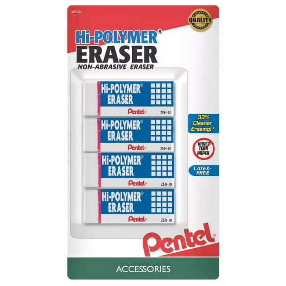 Pentel Eraser Hi-Polymer White (4-pack)