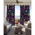 thumbnail image 4 of Blackout Curtains for Bedroom, Purple Green Mushroom Room Darkening Window Drapes for Living Room, Abstract Art Botanical Gradient Thermal Insulated Grommet Curtains, 52x90 inch, 2 Panels, 4 of 9