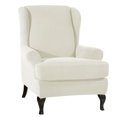 thumbnail image 1 of Sofa Covers Wing Chair Elastic Fabric Stretch Couch Slipcover Polyester Spandex Furniture Protector (White), 1 of 6