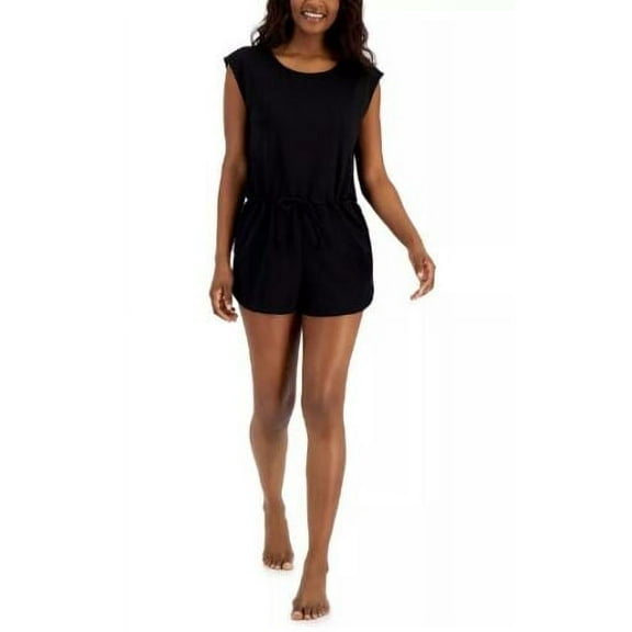 Jenni Women's Sleeveless Lounge Romper Classic Black- Small