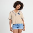 thumbnail image 4 of Women's Fanatics Tan Kentucky Wildcats Oversized Dominant Force Cropped V-Neck T-Shirt, 4 of 5