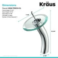 thumbnail image 6 of KRAUS Tall Waterfall Bathroom Faucet for Vessel Sink with Clear Glass Disk, Chrome Finish, 6 of 10