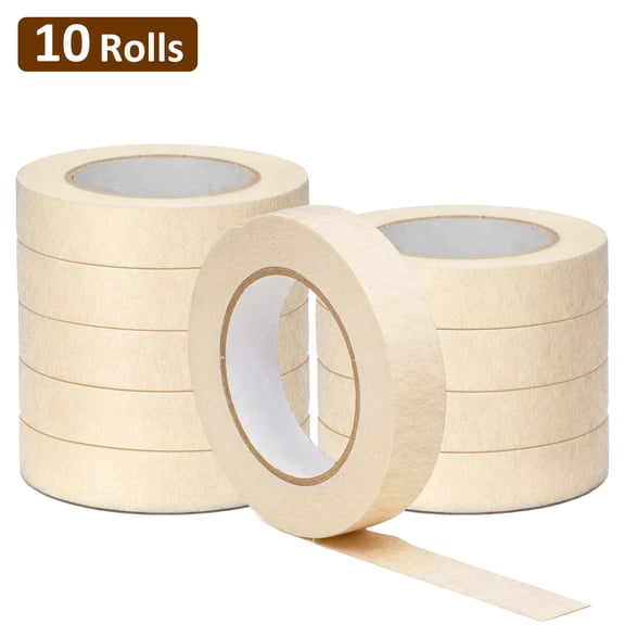 Minorsun Masking Tape 10 Pack, 0.75 inch x 55 Yards General Purpose Painter’s Tape for Painting, Art, Craft & Office Use, White Beige