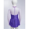 thumbnail image 3 of Kaerm Big Girl's Sparkly Figure Skating Dresses Ballet Dance Tutu Skirted Jazz Latin Gymnastics Dancewear Purple 8, 3 of 7