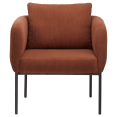 thumbnail image 3 of Bouclair Red Fabric and Metal Accent Chair, 3 of 6