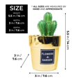 thumbnail image 3 of Accent Collection Mini Plant Pot with Cactus Faux Plant for Home or Office Decor Gold Decor Gifts 6 inch, 14 cm, 3 of 6