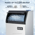 thumbnail image 4 of FOLDLIFE 120lbs/24hr Stainless Steel Under Counter Ice Machine, Freestanding Ice Maker for Bar, Restaurant, Home, Office, Silver black, 4 of 7