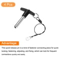 thumbnail image 3 of Uxcell 4Pack T Handle Lock Pins, 9.5mm x 40mm Usage Length Stainless Steel Push-Button Quick Release Pin, 3 of 6