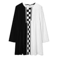 thumbnail image 4 of Stylish black and white ska inspired v2 Long Sleeved Dress clothes dress women elegant luxury womans clothing, 4 of 5