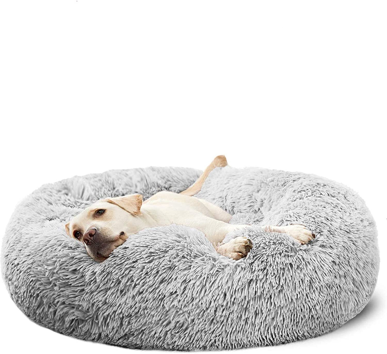 【される】 Comlax Calming Donut Dog Beds， Round Cushion with Removable ...