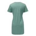 thumbnail image 4 of Robes d'Été pour Femmes 2022 Mode pour Femmes Couleur Unie Nœud à Nouer Col en V Manches Courtes Robe Décontractée, 4 of 5