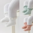 thumbnail image 5 of 5 Pairs Toddler Anti Slip Non Skid Socks Baby Little Girls Lace Flower Stripe Crew Socks, 5 of 9