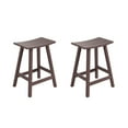 thumbnail image 2 of GARDEN 24" Inches Adirondack Plastic Outdoor Bar Stools (Set of 2), Dark Brown, 2 of 7