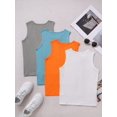 thumbnail image 3 of Tween Boys 4 Pack Tank Tops Casual Cotton Crewneck Sleeveless Undershirts Comfy Lightweight T-Shirts Size 13-16 Years, 3 of 8