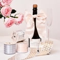 thumbnail image 4 of Gwen Studios 2.5" Silver Satin Wired Edge Ribbon with White Trellis, 3 Yards, 4 of 7