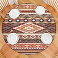thumbnail image 2 of Boho Red Southwestern Ethnic Pattern Round Fitted Tablecloth with Elastic Edge,Dining Table Cover Waterproof,Outdoor Round Tablecloth for Camping,Dining,Indoor and Outdoor, 2 of 7