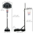 thumbnail image 3 of HOMCOM Panier de Basketball 5.2-6.9 Pieds avec Support et Base de Poids, Roues, Noir, 3 of 10