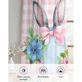 thumbnail image 6 of Easter Sheer Curtains 84 Inch Length 2 Panels Set for Living Room/Bedroom, Spring Watercolor Bunny Eggs Flowers Pink Plaid Kitchen Curtains Grommet Semi-Sheer Curtains Window Treatments 42"x84"x2, 6 of 7