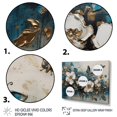 thumbnail image 3 of DESIGN ART Designart "Golden Blue Butterfly Wings And Flowers Ii" Floral Wall Decor 32 in. wide x 24 in. high, 3 of 5