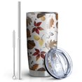 thumbnail image 2 of 20oz Tumblers Autumn Fall Leaves and Mushrooms Stainless Steel Vacuum Insulated Double Wall Travel Tumbler Cups Mug with Lid and Straw,Cleaning Brush for Cold & Hot Drinks, 2 of 7