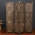 thumbnail image 4 of Milton Greens Stars Inc 4-Panel Wood Arch Room Divider in Antique Brown, 4 of 5