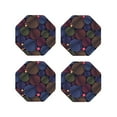 thumbnail image 2 of Kll Octagon Drink Coasters Set Of 4,Pu Leather Absorbent Coasters Set Decorative Coffee Cup Coasters Housewarming Gift For Home Decor-Colorful Shells, 2 of 9