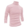 thumbnail image 1 of INSPIRE CHIC Chandails pour Hommes, Chandail à Col Roulé, Manches Longues, Extensible, Coupe Ajustée, Hauts 34 Rose, 1 of 8