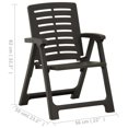 thumbnail image 4 of vidaXL Garden Chairs 2 pcs Plastic Anthracite, 4 of 5