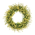 thumbnail image 2 of 2026 Spring Kids Breath Camellia Wreath 17.71In Delicate Visual Appearance Dry Environment Storage All Season Display Feature Ornament for Home Garden Gate Front Door Mantel Festival Decor, 2 of 6