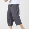thumbnail image 4 of Maean Big and Tall Capri Pants for Mens Knee Length Elastic Waist Cropped Trousers Capris with Pockets, 4 of 7