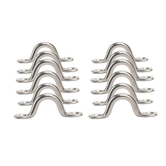 Pack of 12 Stainless Steel Bimini Boat Top PAD EYE , Eye Straps, Tie Down, Kayak Deck Loops, Tie Down Anchor Point