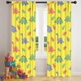 thumbnail image 5 of Blackout Kids Curtains,Yellow Cartoon Dinosaurs Leaves Pattern Childrens Insulated Curtains Set Of 2,Bedroom Essentials,Toddler Room Decor 42"x84", 5 of 5