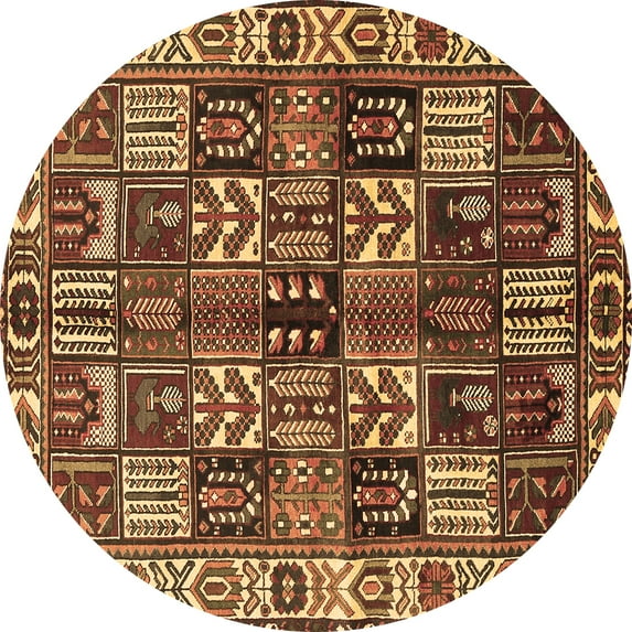 Ahgly Company Indoor Round Persian Brown Traditional Area Rugs, 5' Round