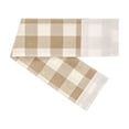 thumbnail image 6 of Achim Buffalo Check Indoor Polyester/Cotton Light Filtering Checkered Door Curtain Panel, Taupe, 25-in W x 72-in L, 6 of 8