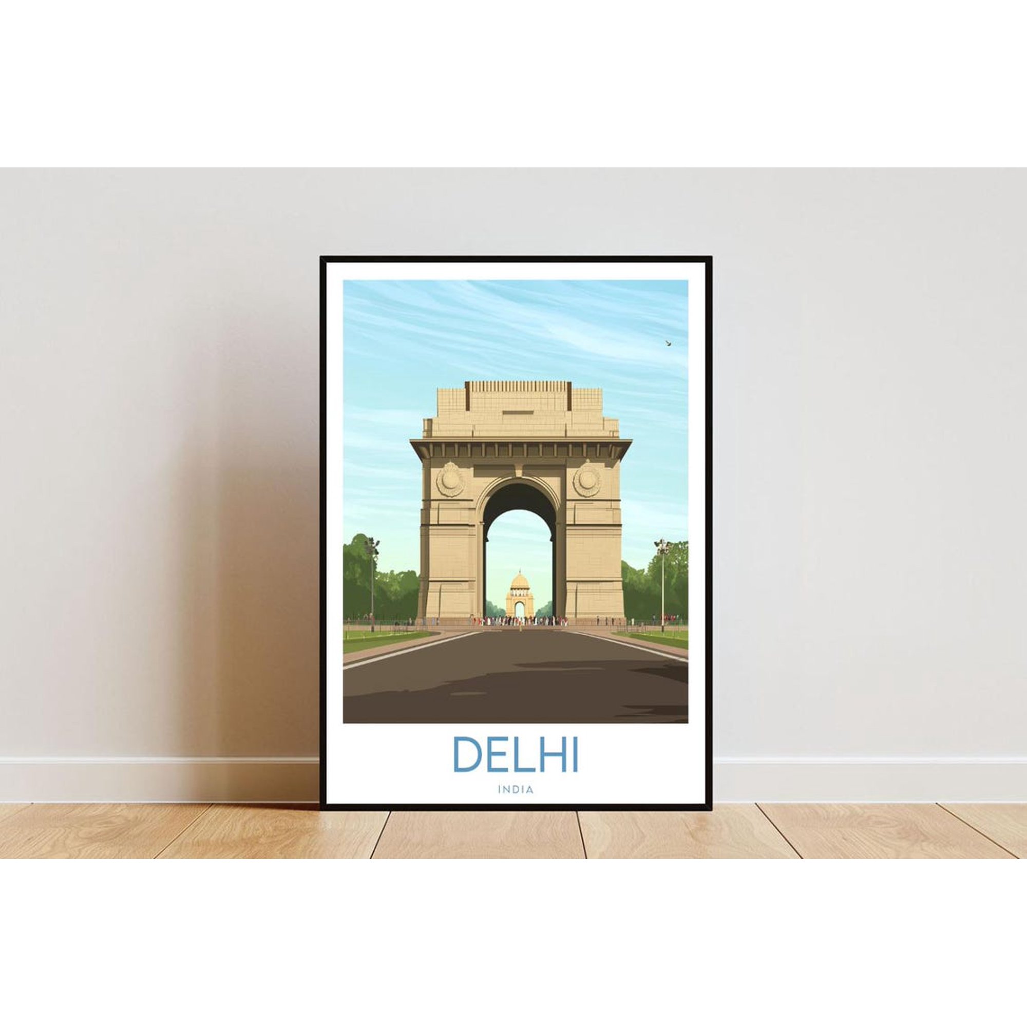 Delhi India Gate Travel Wall Art Decor Unframed Paper Print