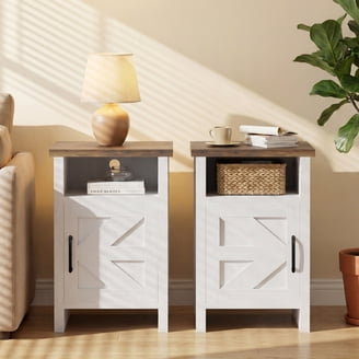 ◇SACWORKS/NIGHT TABLE SIDE TABLE DEXTRUS Modern Farmhouse Bedside Storage Table with 2 Drawers for
