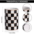 thumbnail image 2 of Checkered Bathroom Toothbrush Holder, Bathroom Black and White Ceramic Toothbrush Holder, Modern Toothbrush Box, Used for Bathroom countertop Storage Rack, Checkered Bathroom Decoration (Black), 2 of 9