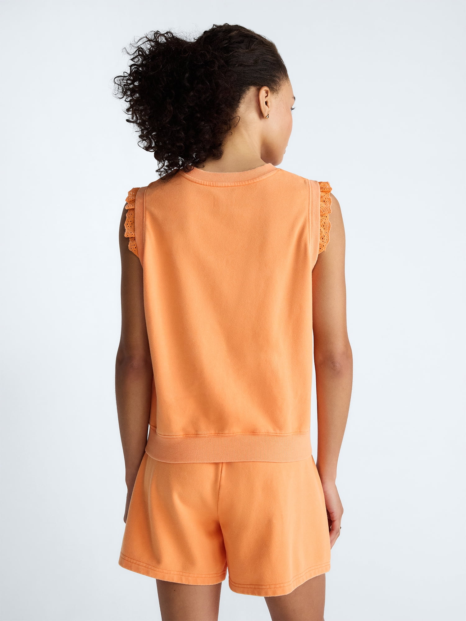 Scoop Women's Sleeveless Ruffle Top, Sizes XS-XXL