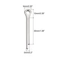 thumbnail image 2 of Uxcell Split Cotter Pin, 5x35mm 316 Stainless Steel Clip Fastener Fitting, Silver 8Pack, 2 of 5